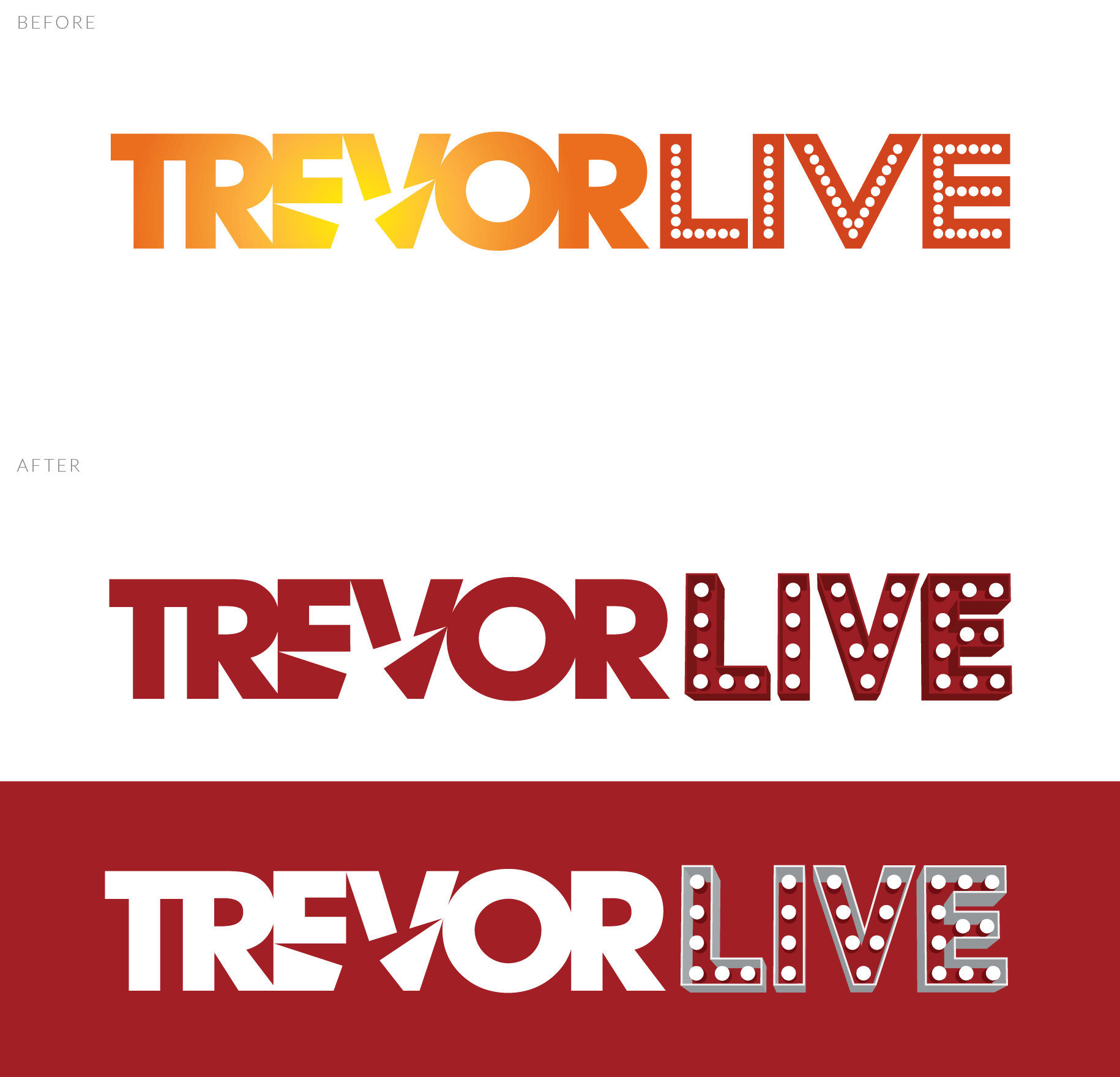 TrevorLIVE Logo Before & After