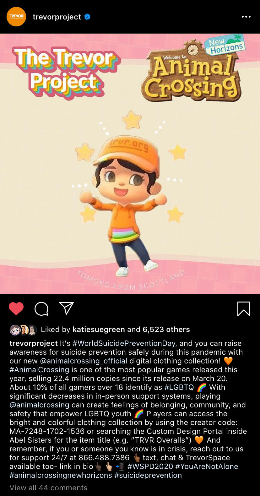 Launch post on Instagram